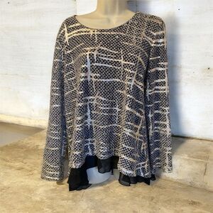 Bali Black and gold Patterned Blouse